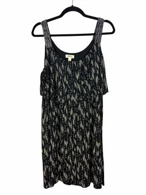 Style & Co Black Sleeveless Dress Large Stretch Casual Layered Front